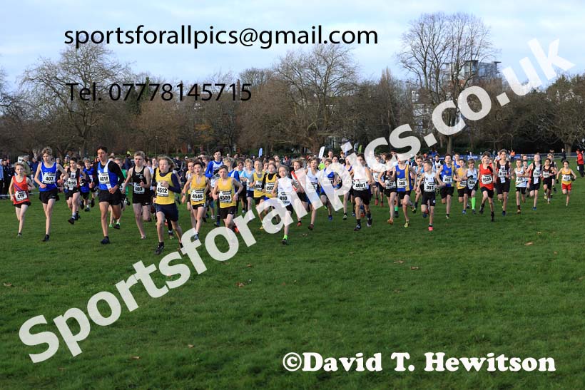 Boys Under-13s, 2023 British Athletics Cross Challenge, Sefton Park, Liverpool. Photo: David T. Hewitson/Sports for All Pics